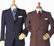 two suits on dressforms